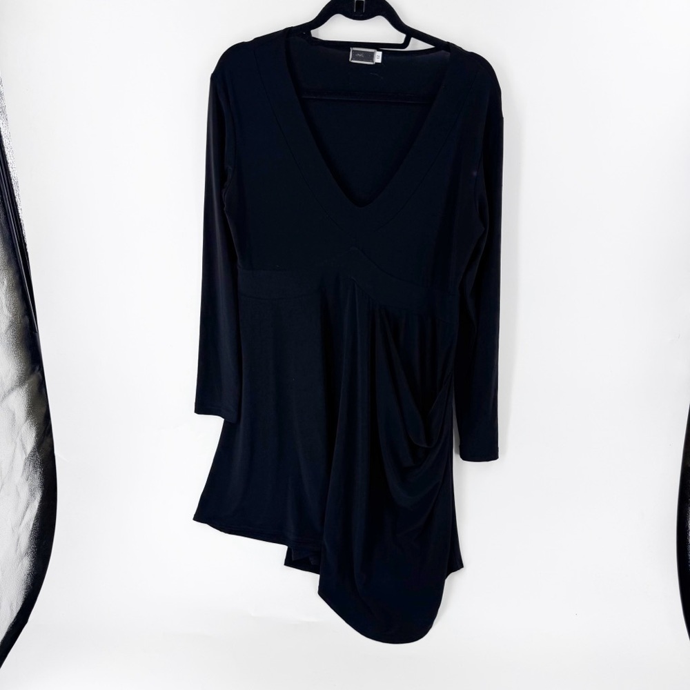 ✅ SIMPLI BLACK V-Neck ASYMMETRICAL TUNIC Dress SIZE 12